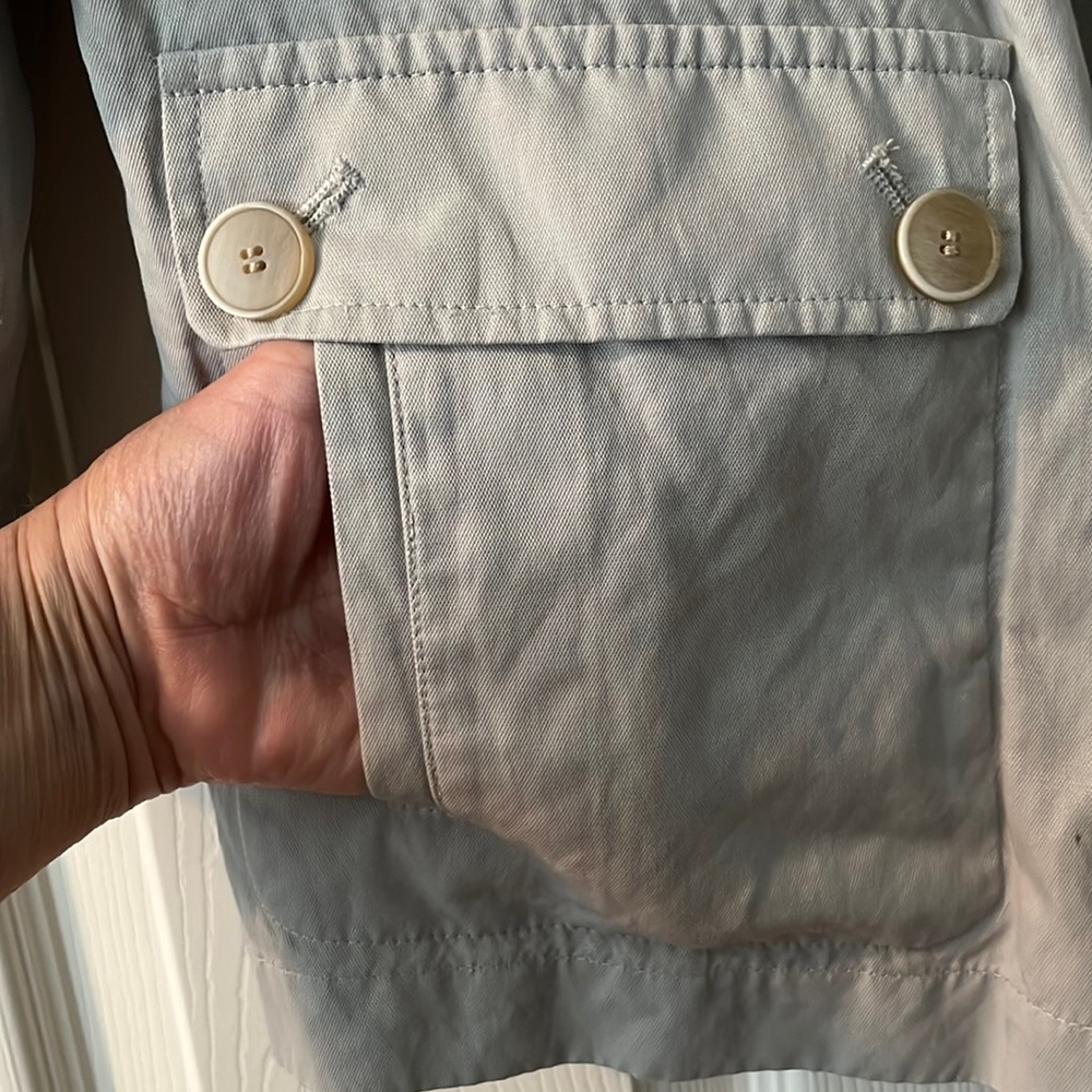 Talbots Petite Cropped Utility Jacket in Stone Gray - Picture 5 of 12